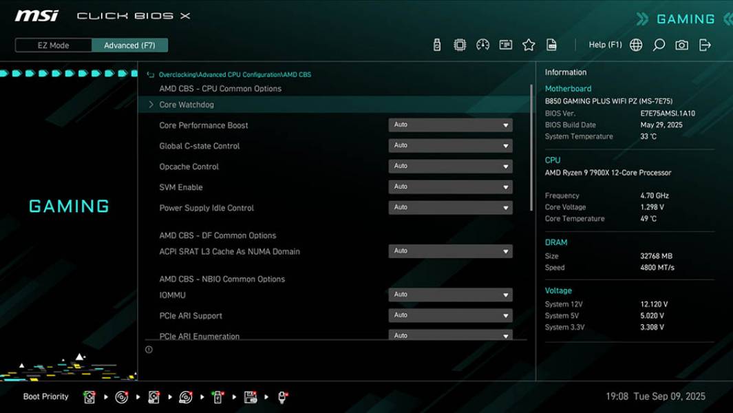 MSI B850 GAMING PLUS WIFI PZ-4